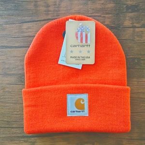 Unisex Carhartt Knit Cuffed Bright Orange Beanie RN14806